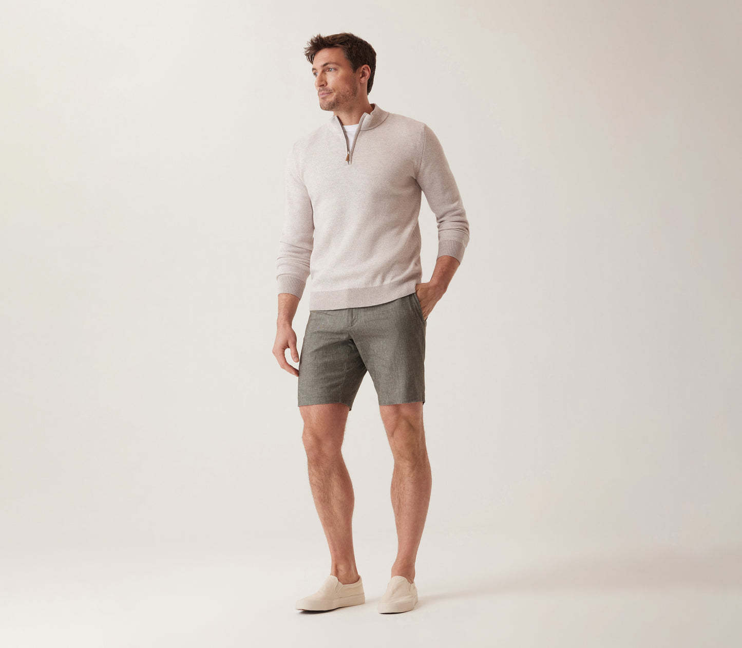 Oasis Bermuda In Lifesync Linen Stretch