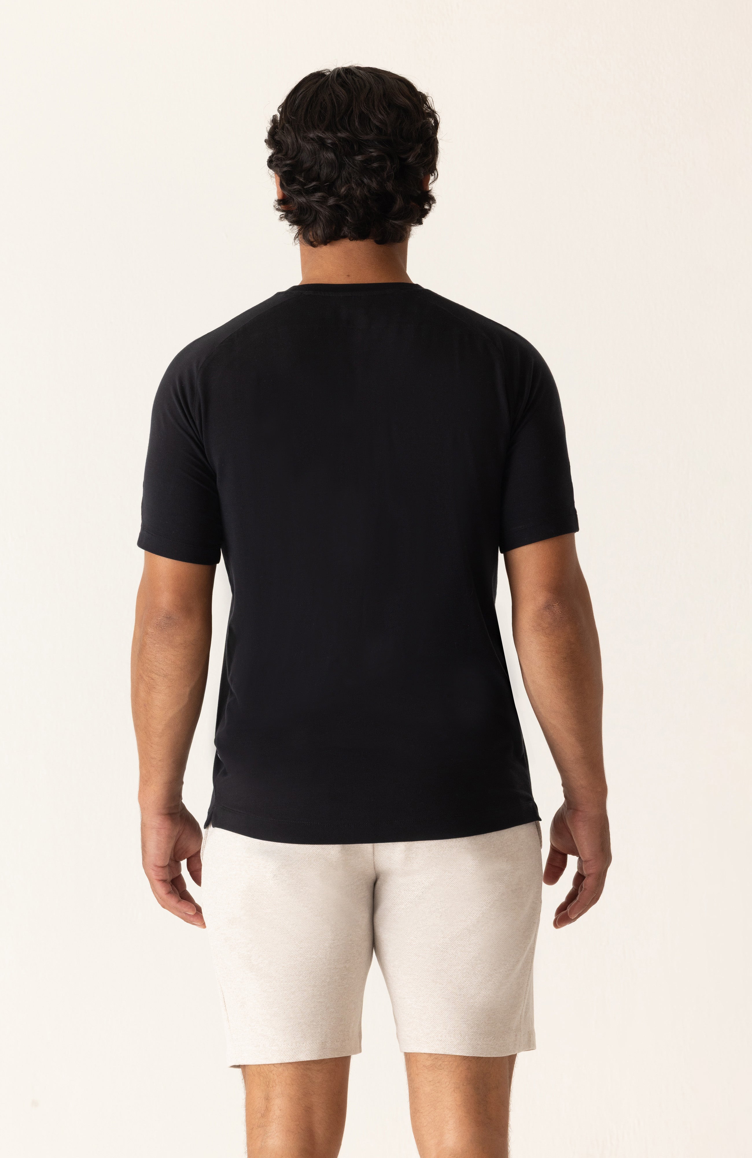 Short Sleeve Raglan Scallop Crew T-Shirt In Soft Techno Jersey Hover