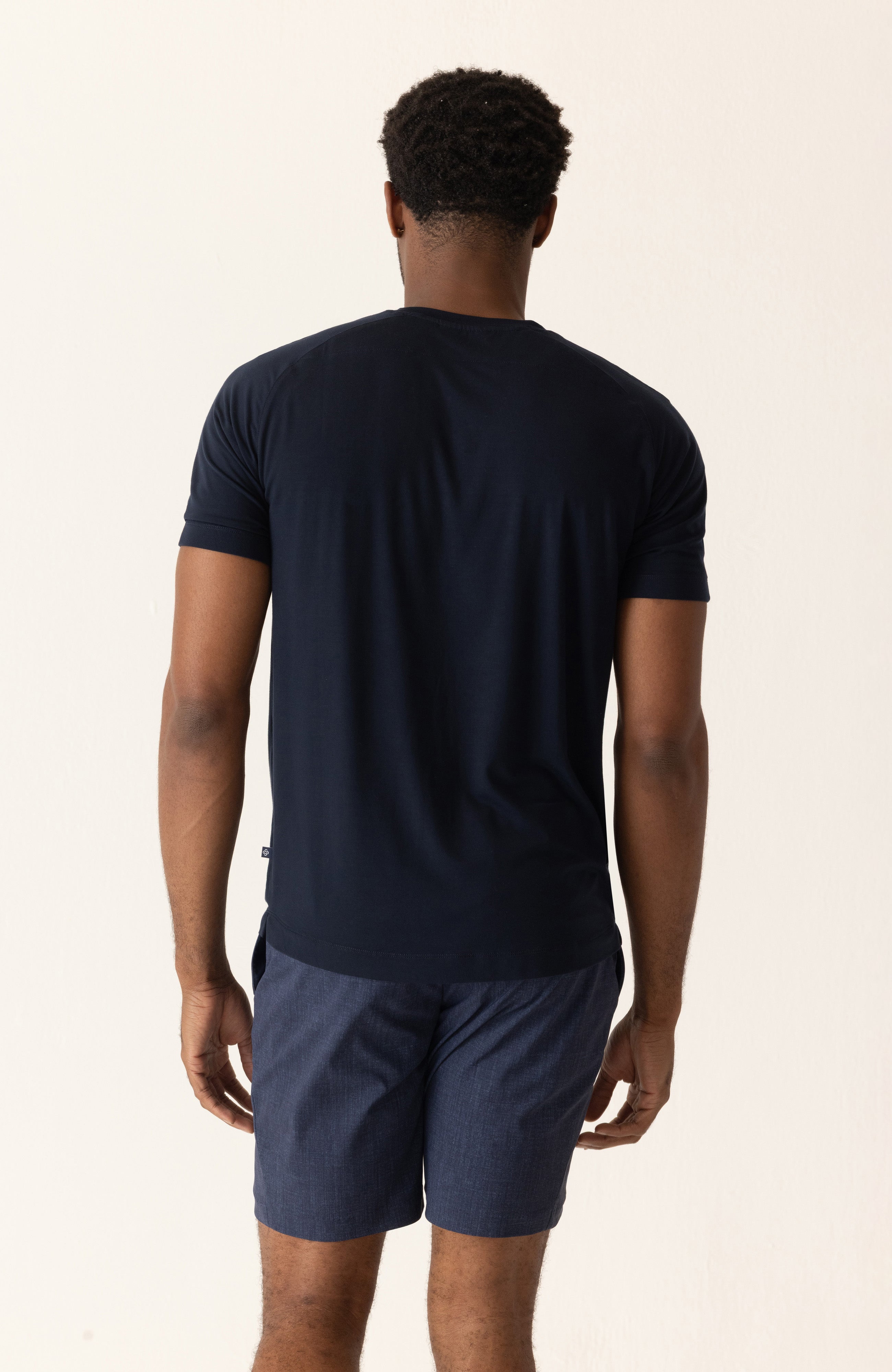 Short Sleeve Raglan Scallop Crew T-Shirt In Soft Techno Jersey Hover