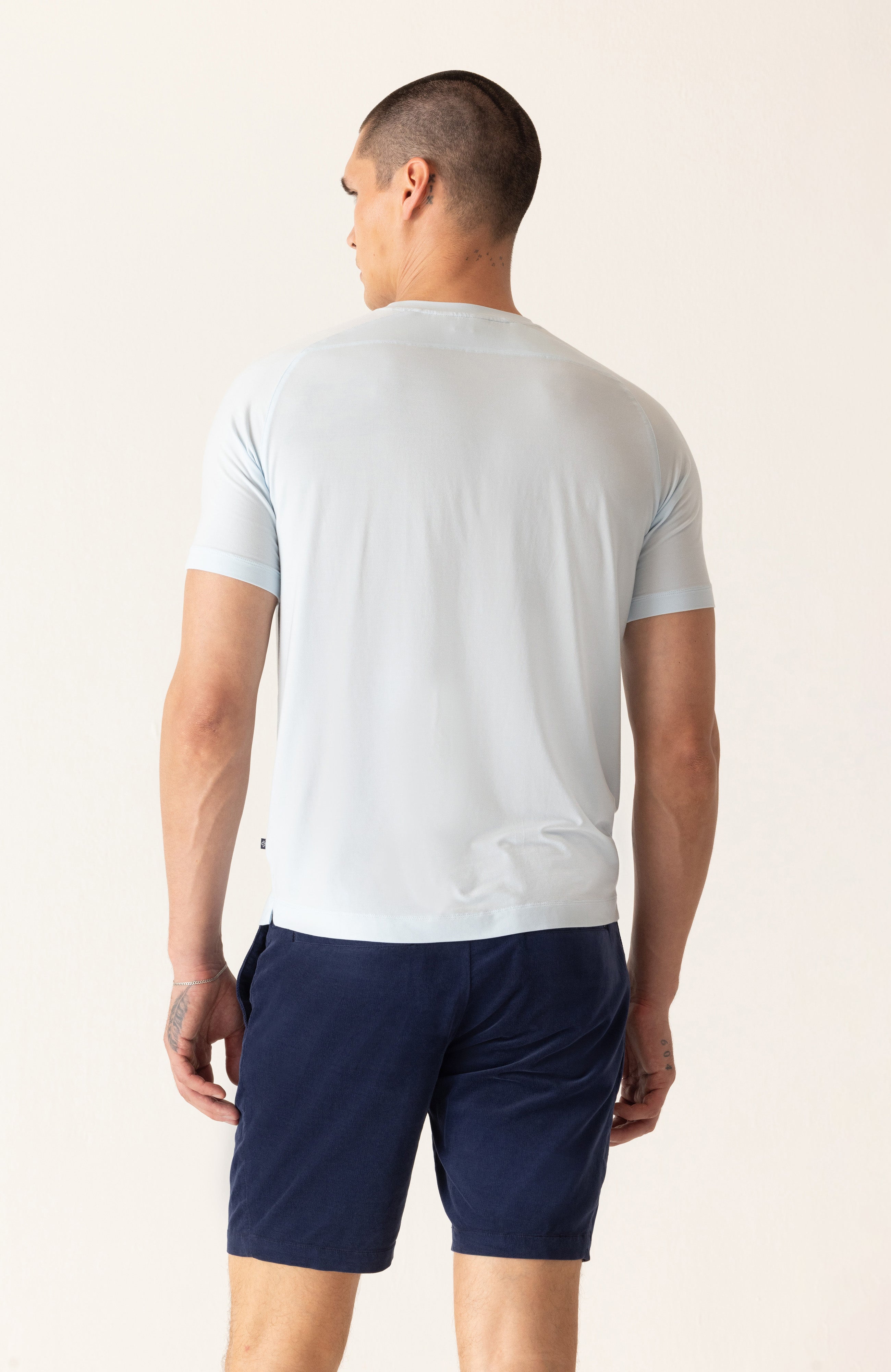 Short Sleeve Raglan Scallop Crew T-Shirt In Soft Techno Jersey Hover
