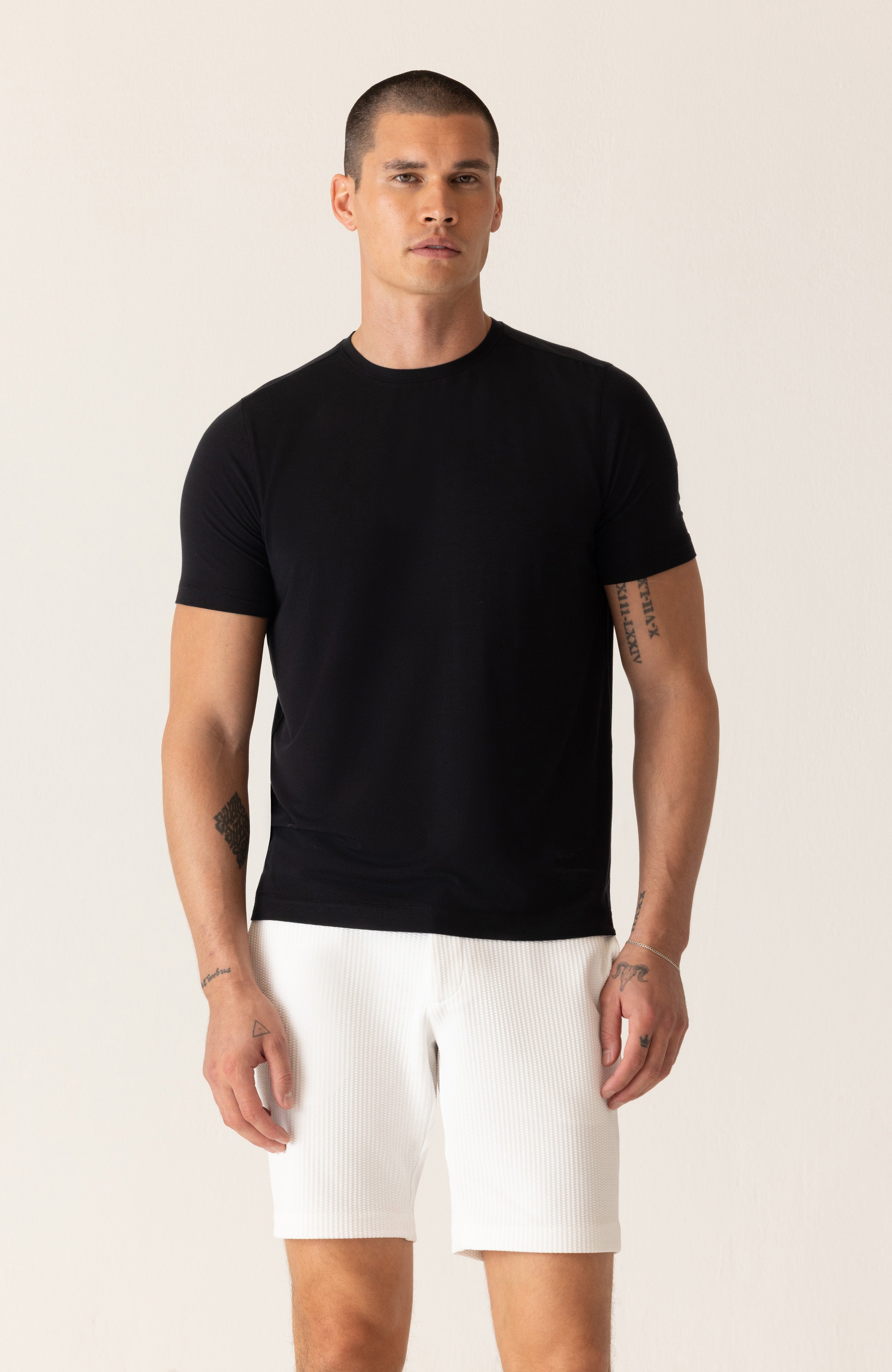 Short Sleeve Modern Crew T-Shirt In Soft Techno Jersey