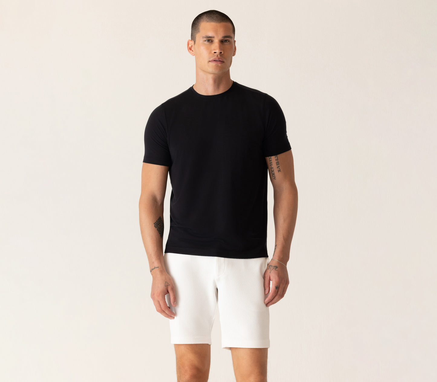 Short Sleeve Modern Crew T-Shirt In Soft Techno Jersey