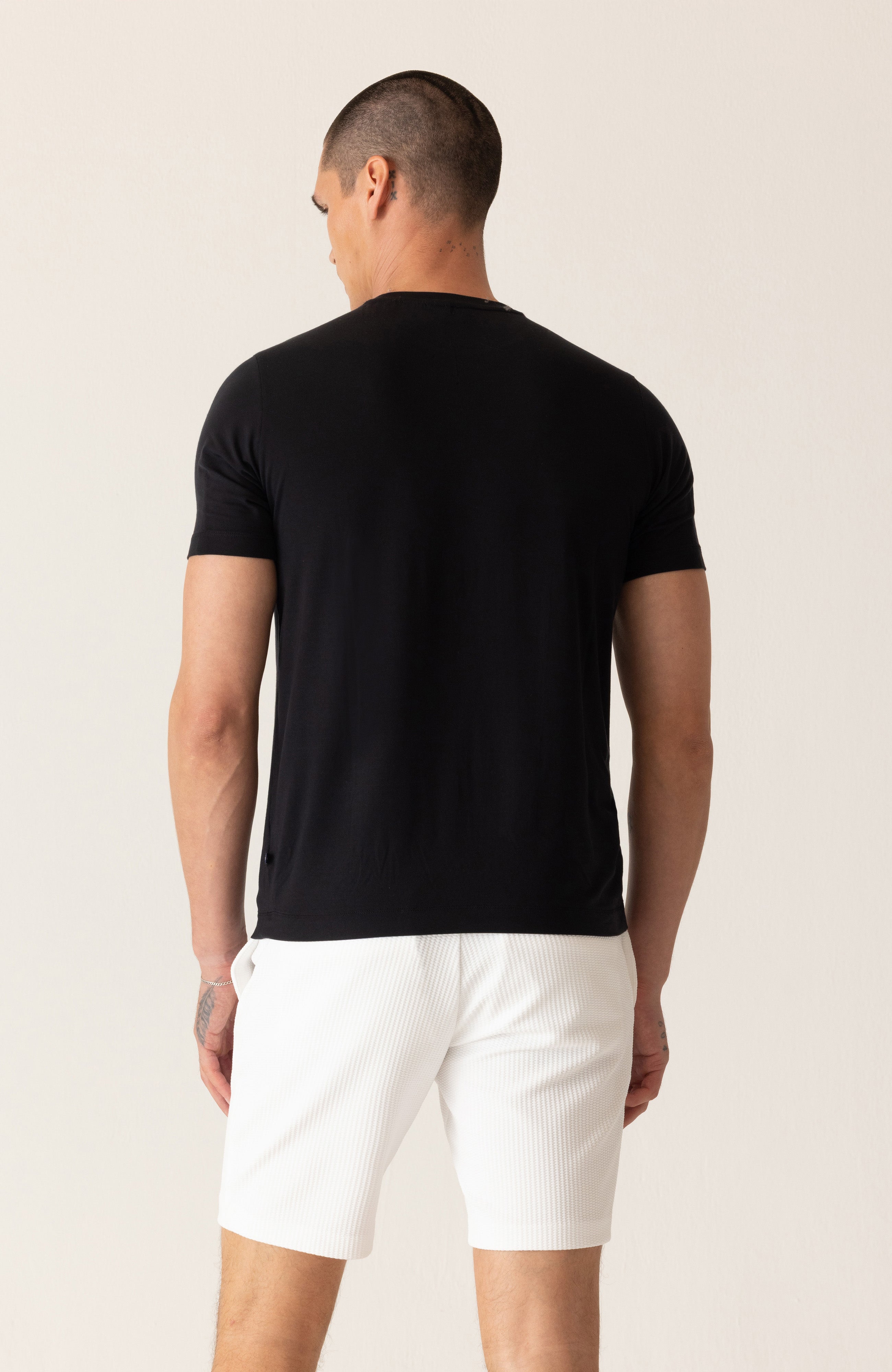 Short Sleeve Modern Crew T-Shirt In Soft Techno Jersey Hover