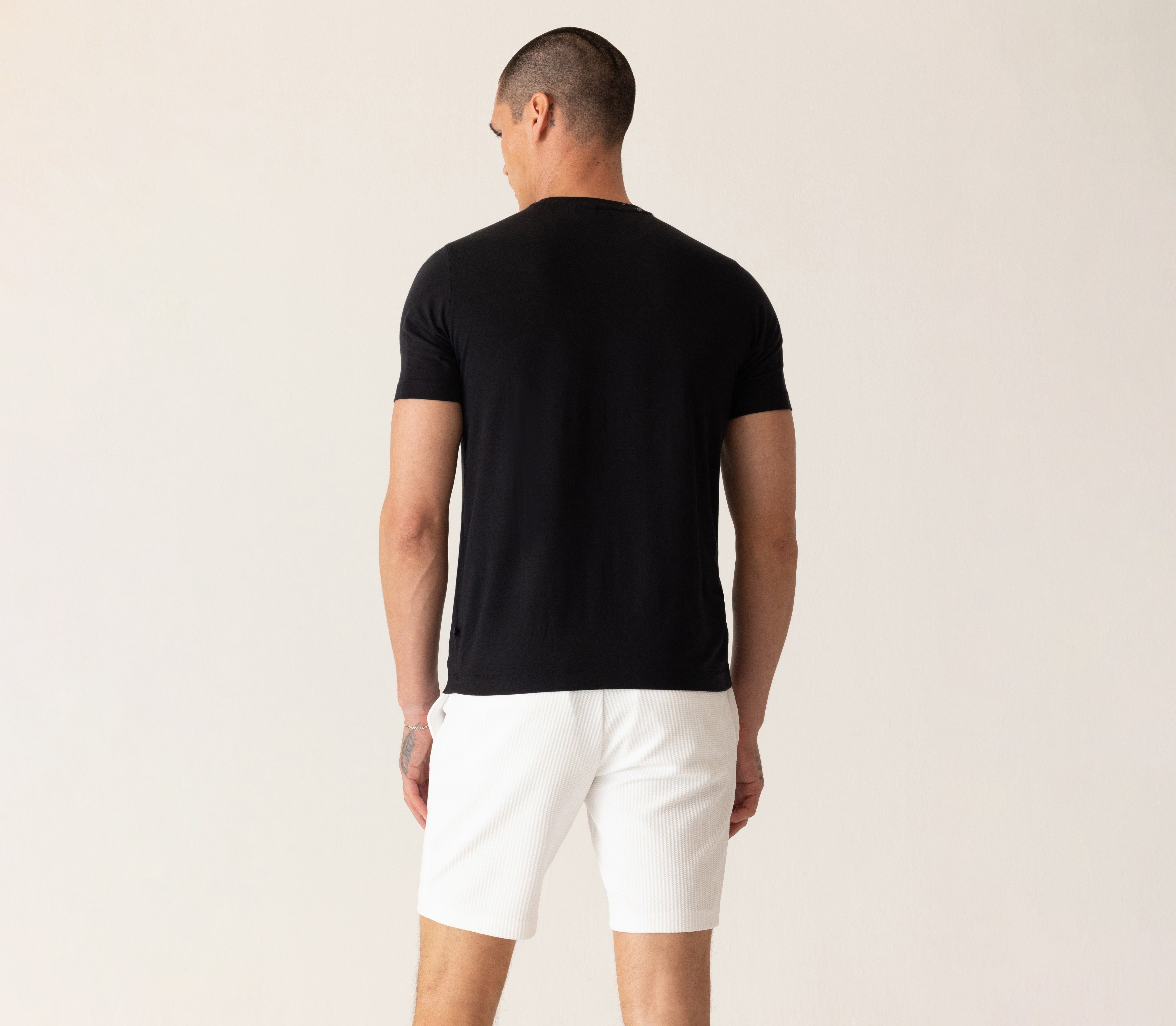 Short Sleeve Modern Crew T-Shirt In Soft Techno Jersey