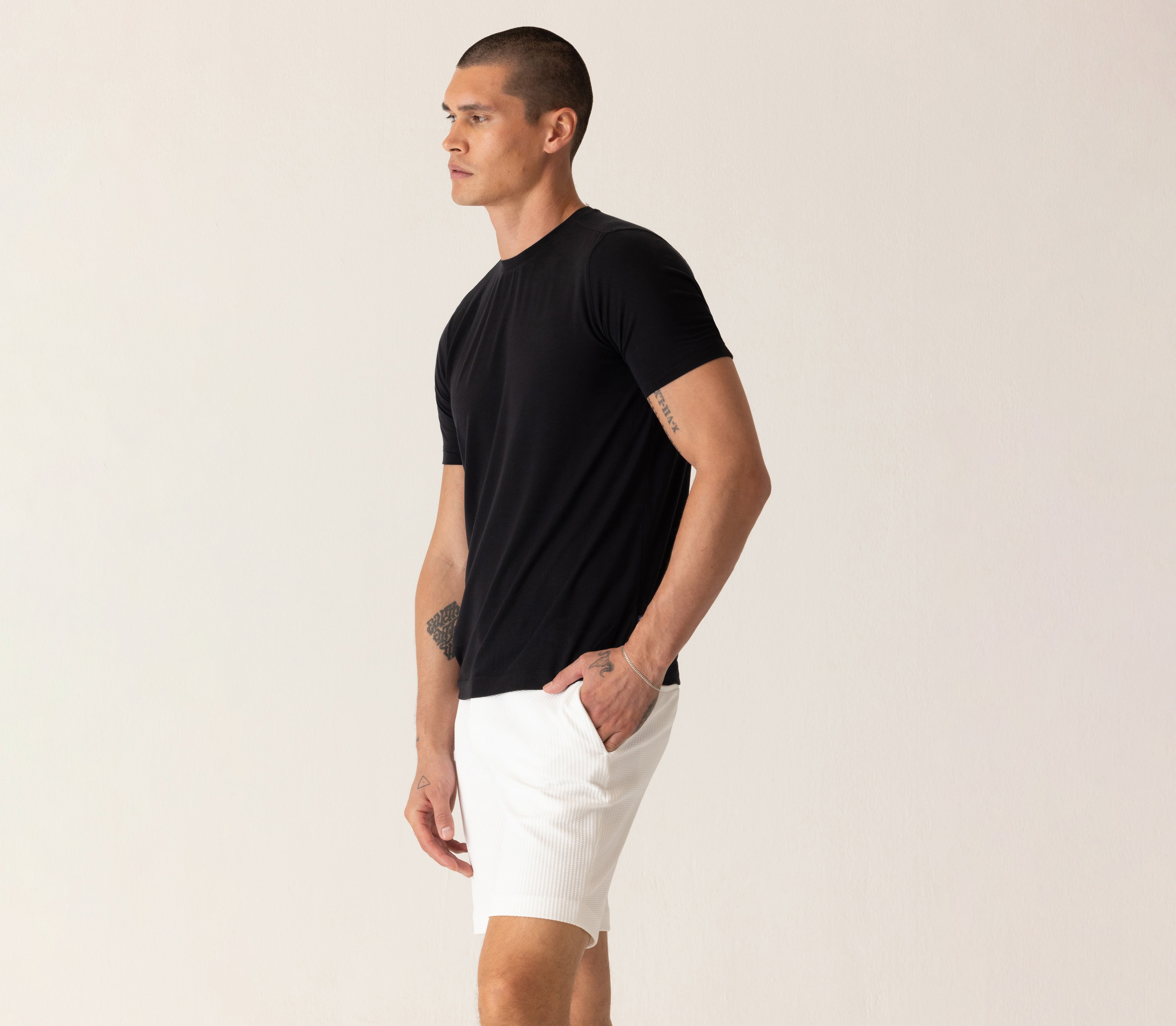 Short Sleeve Modern Crew T-Shirt In Soft Techno Jersey
