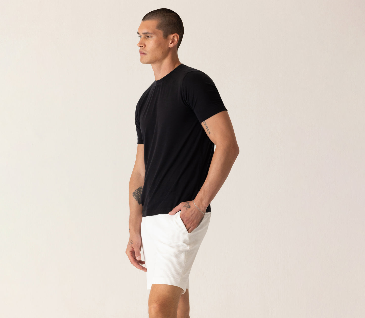 Short Sleeve Modern Crew T-Shirt In Soft Techno Jersey