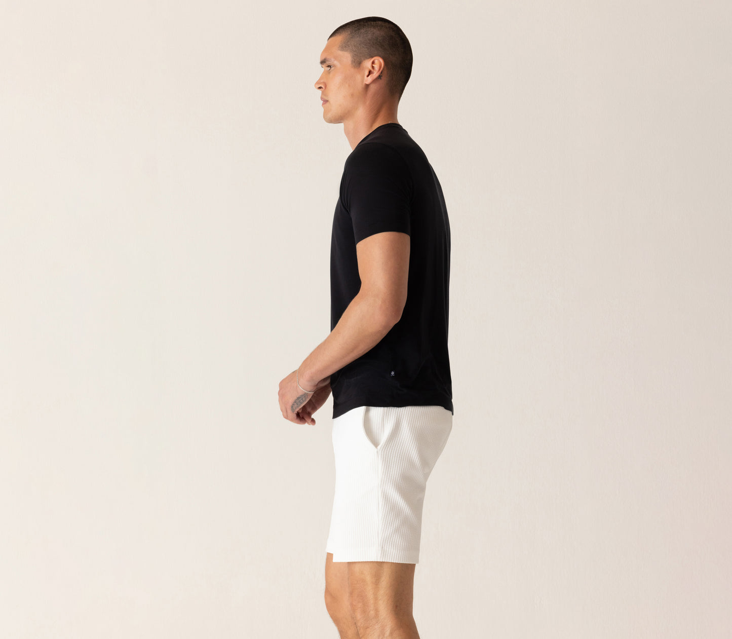 Short Sleeve Modern Crew T-Shirt In Soft Techno Jersey