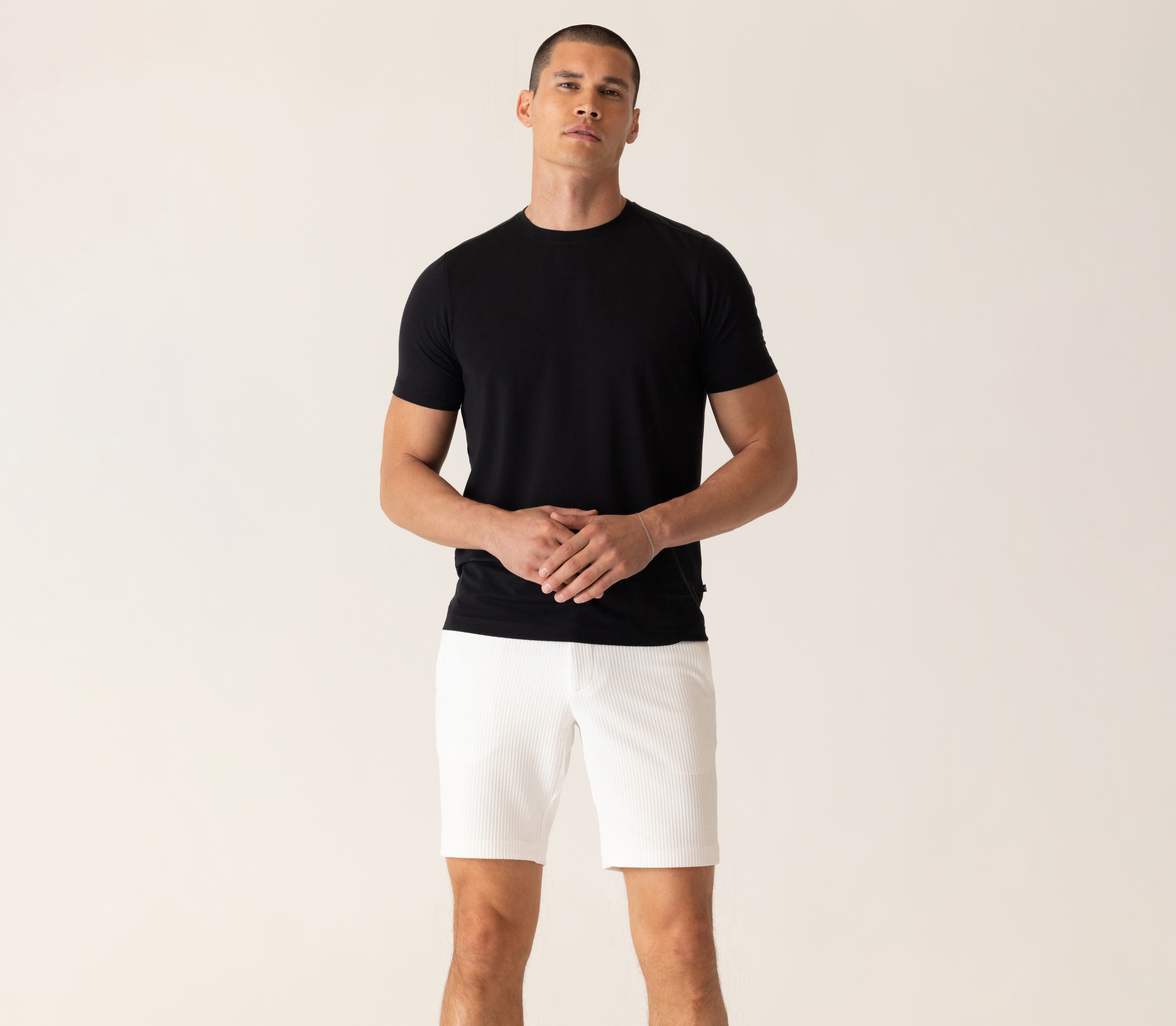 Short Sleeve Modern Crew T-Shirt In Soft Techno Jersey