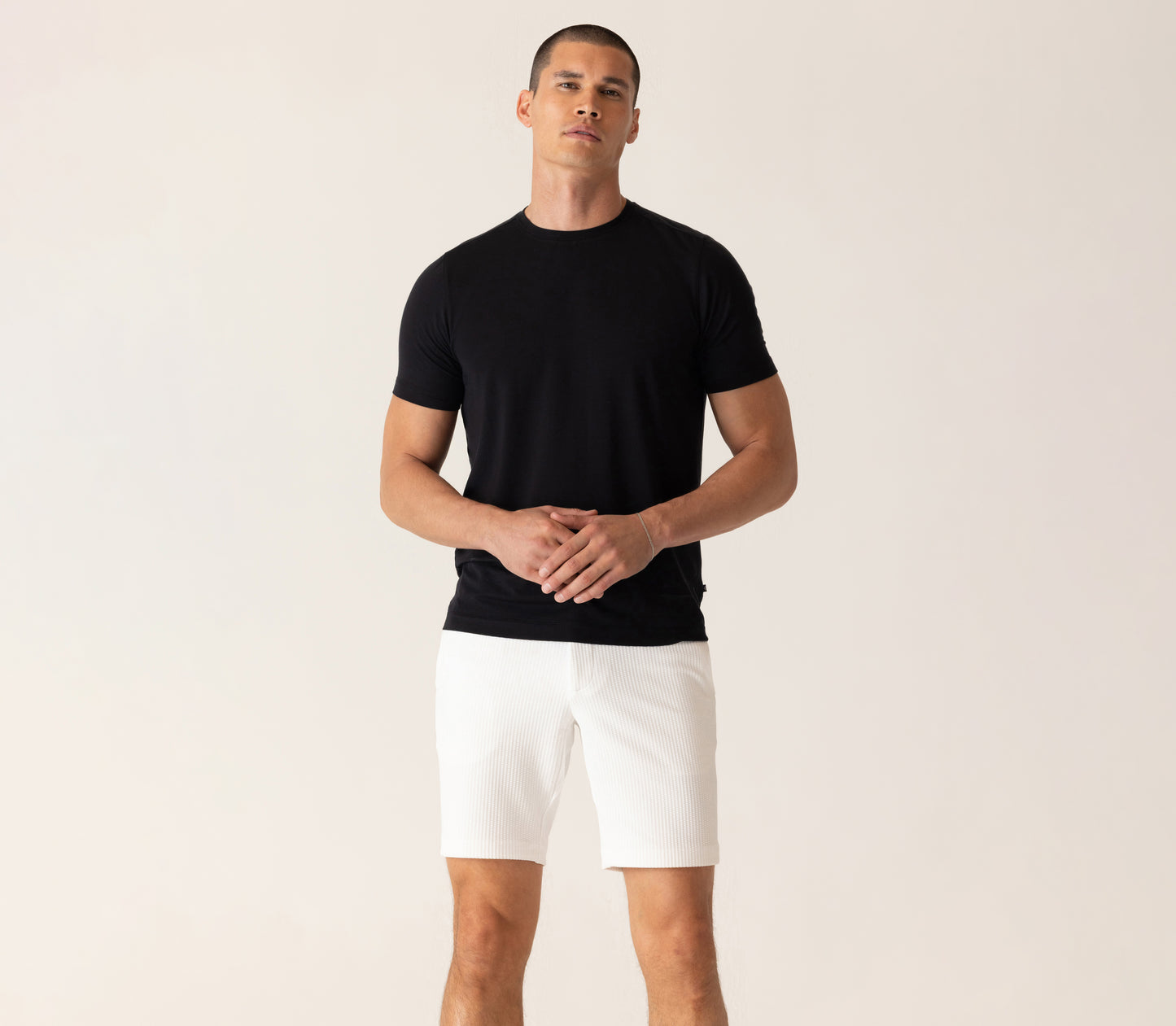Short Sleeve Modern Crew T-Shirt In Soft Techno Jersey
