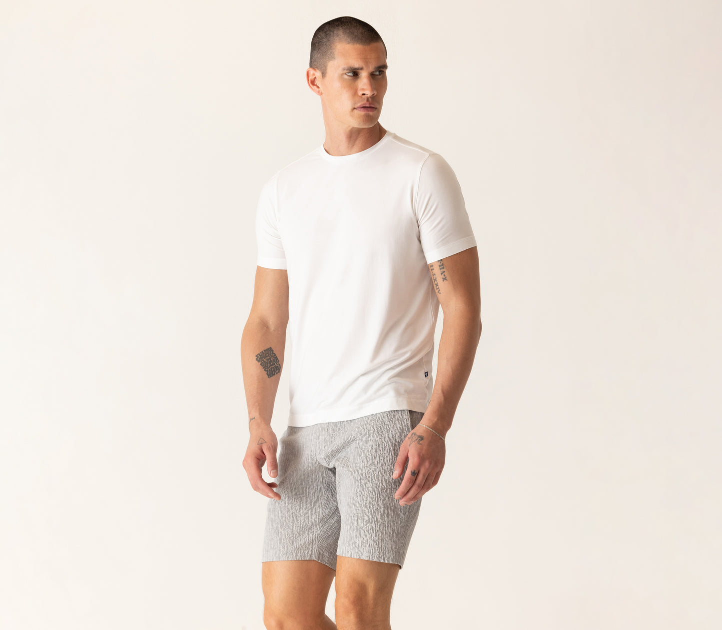 Short Sleeve Modern Crew T-Shirt In Soft Techno Jersey