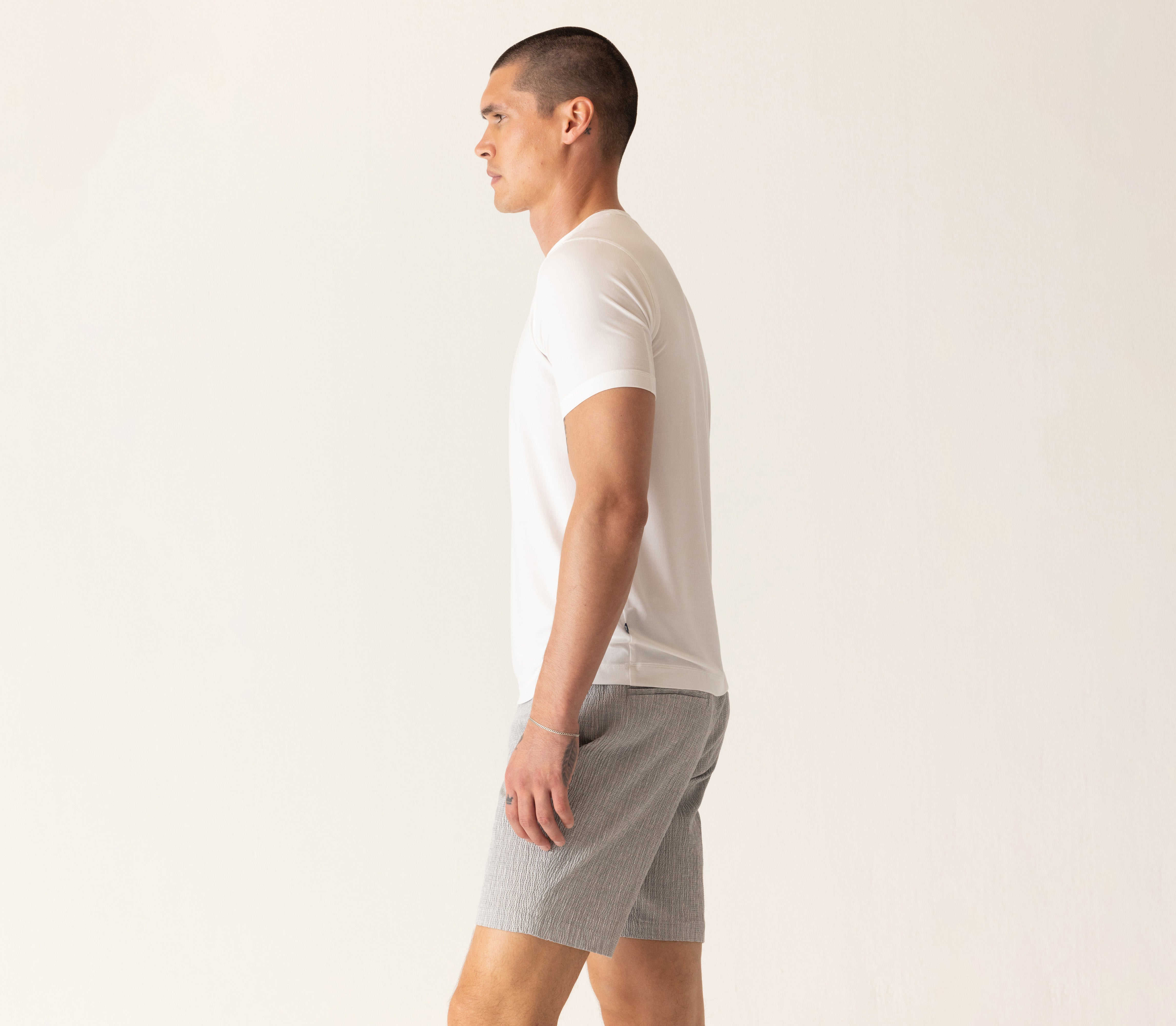 Short Sleeve Modern Crew T-Shirt In Soft Techno Jersey