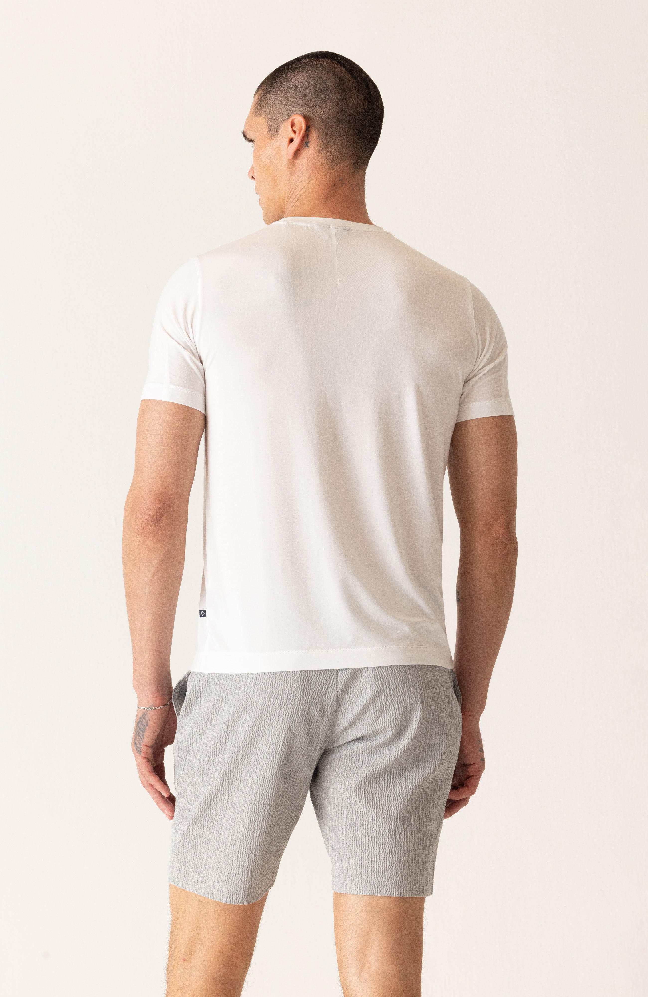 Short Sleeve Modern Crew T-Shirt In Soft Techno Jersey Hover