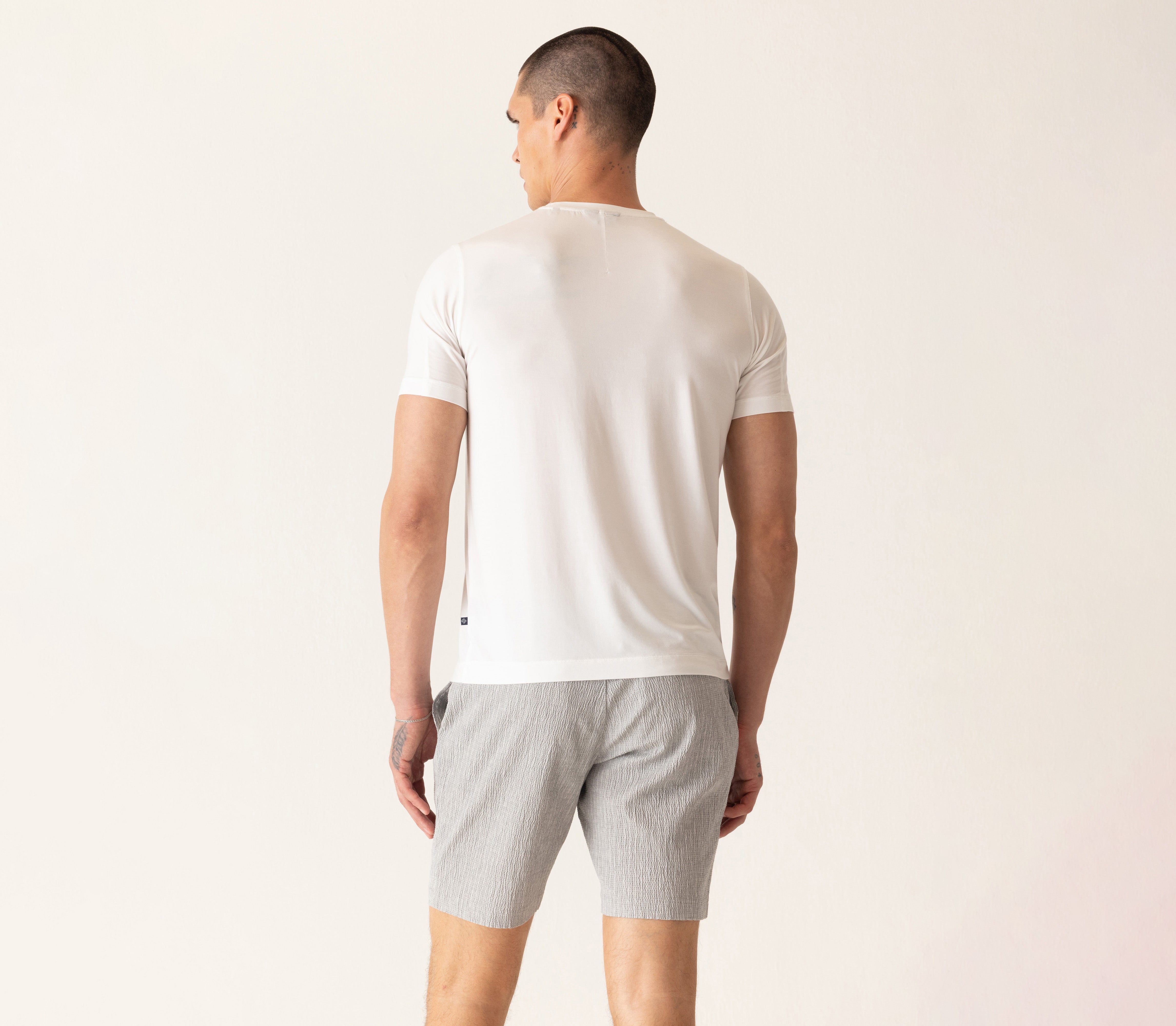 Short Sleeve Modern Crew T-Shirt In Soft Techno Jersey