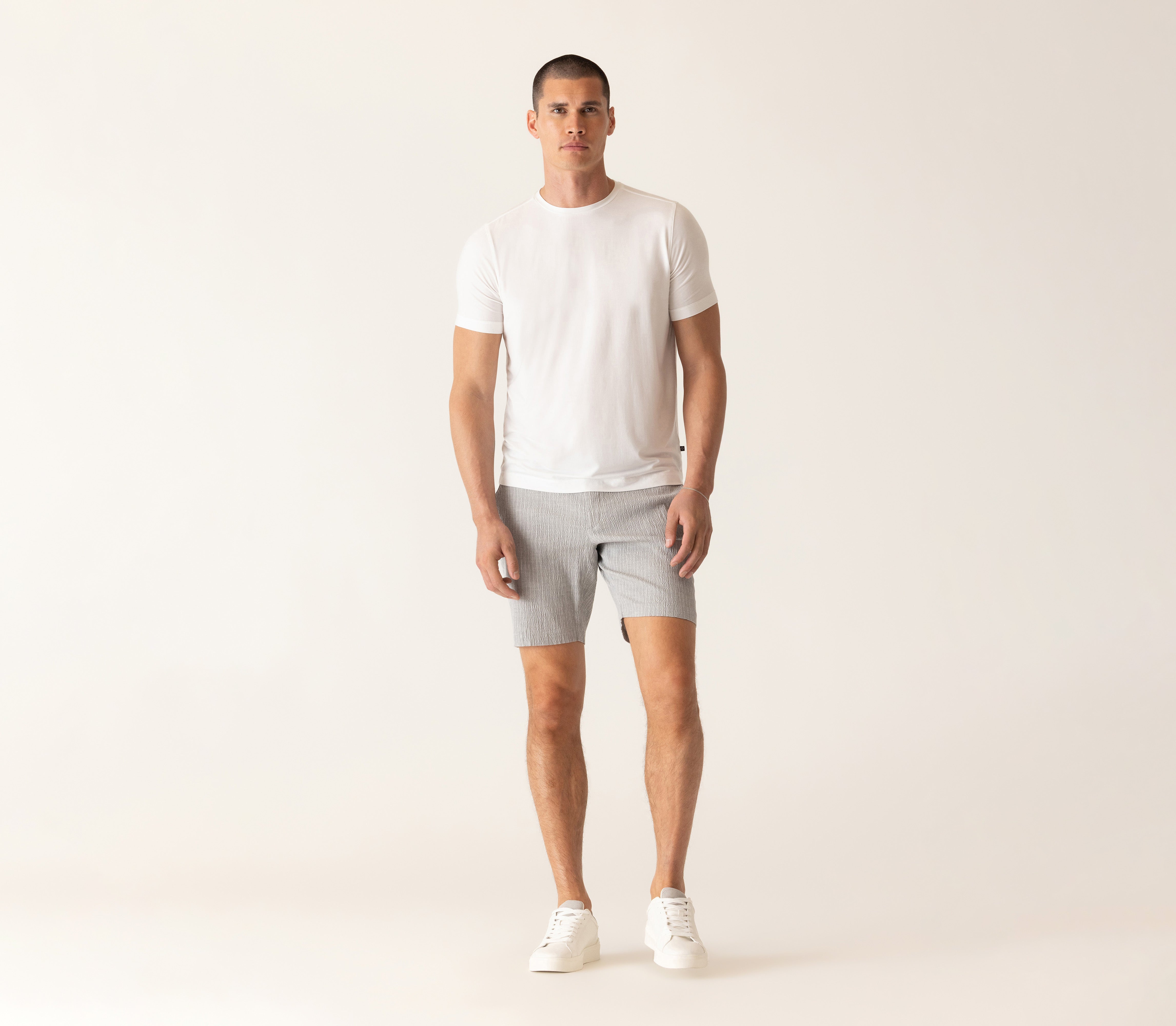Short Sleeve Modern Crew T-Shirt In Soft Techno Jersey