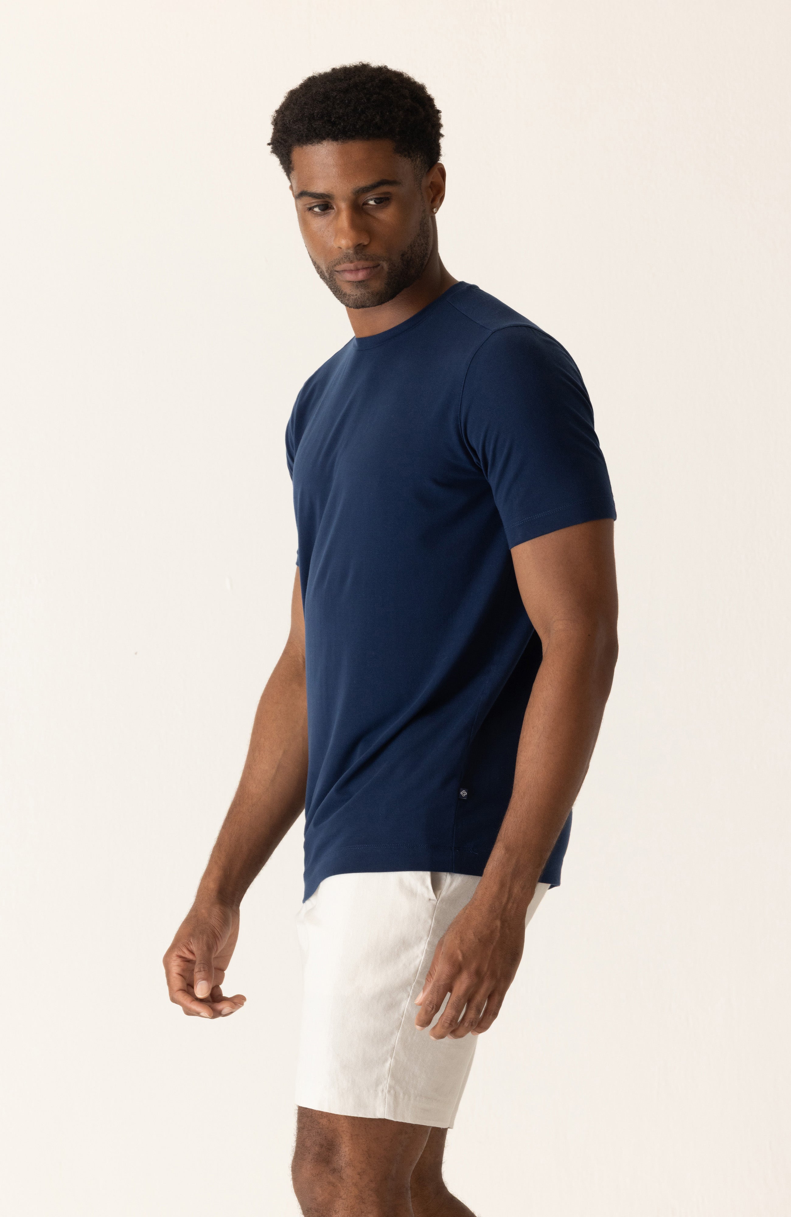 Short Sleeve Modern Crew T-Shirt In Soft Techno Jersey