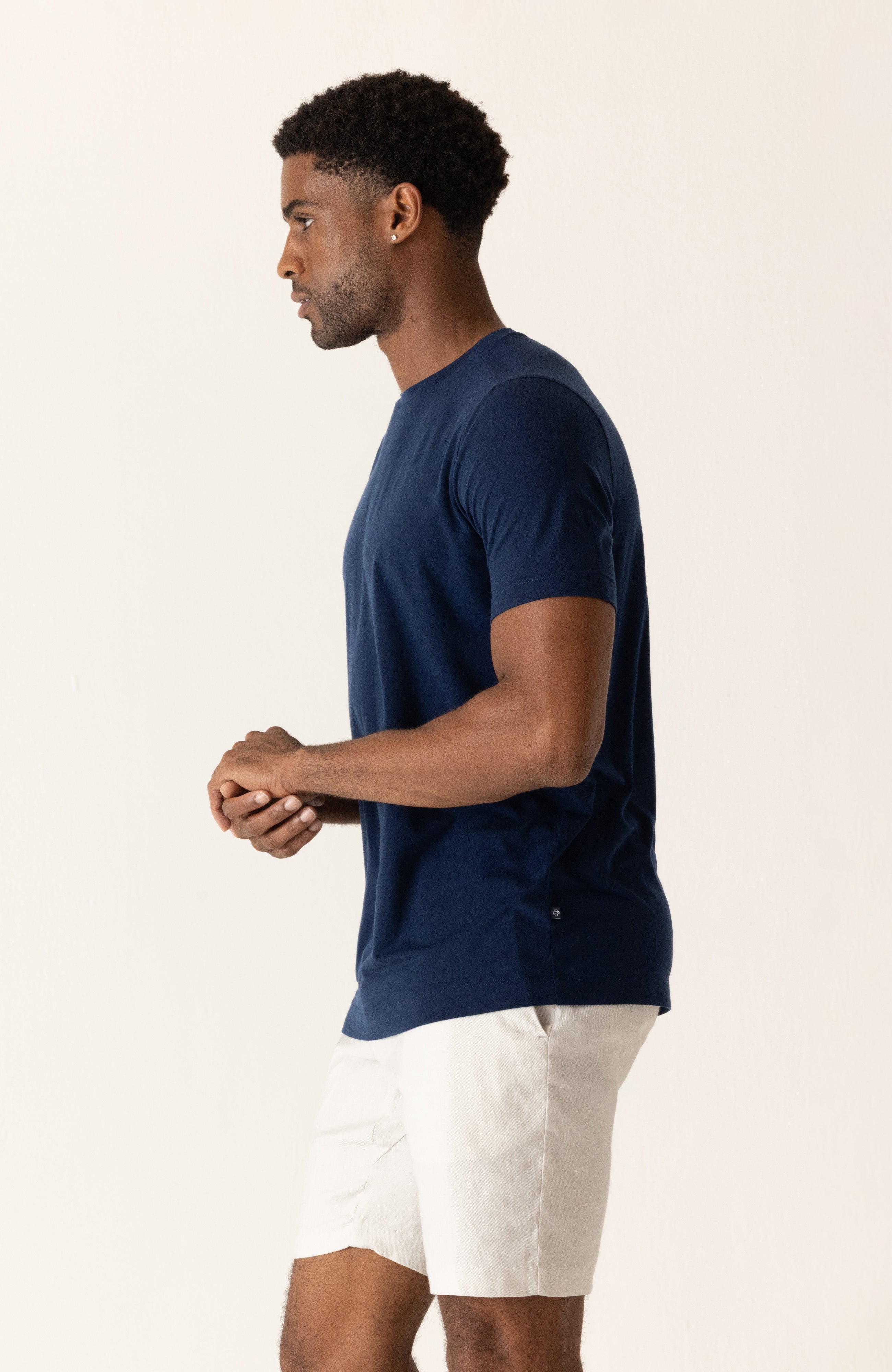 Short Sleeve Modern Crew T-Shirt In Soft Techno Jersey Hover