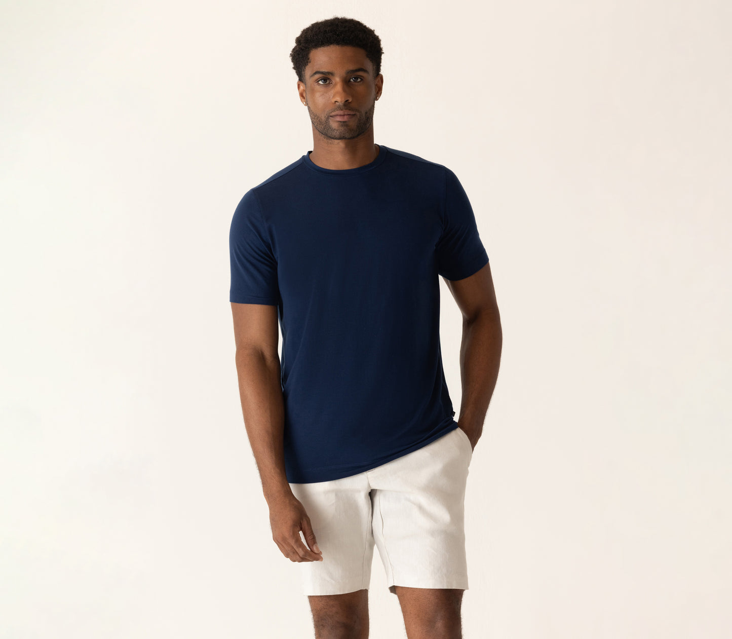 Short Sleeve Modern Crew T-Shirt In Soft Techno Jersey