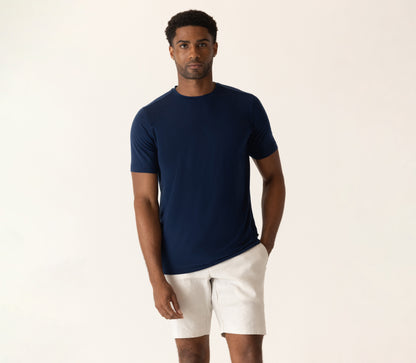 Short Sleeve Modern Crew T-Shirt In Soft Techno Jersey
