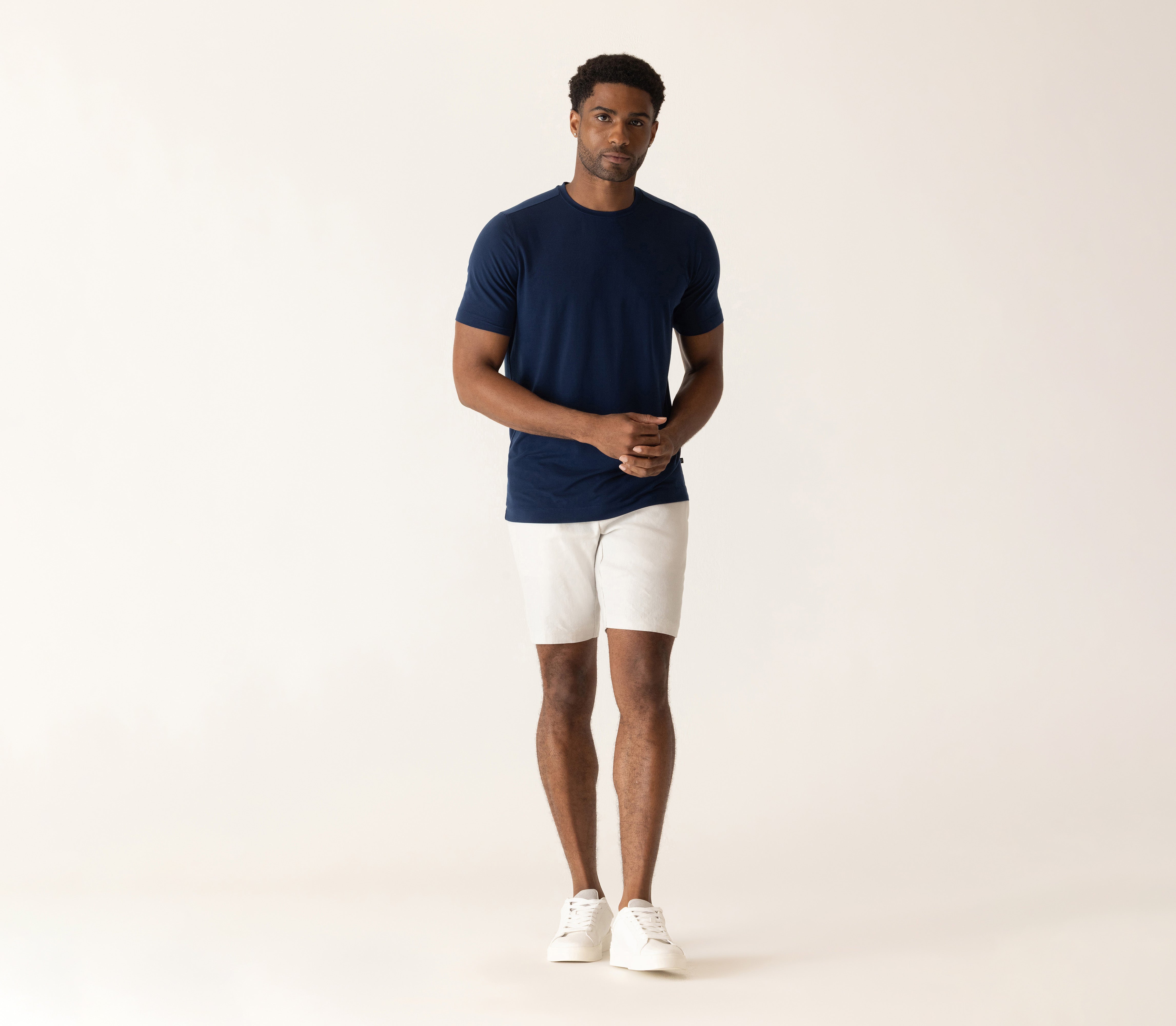 Short Sleeve Modern Crew T-Shirt In Soft Techno Jersey