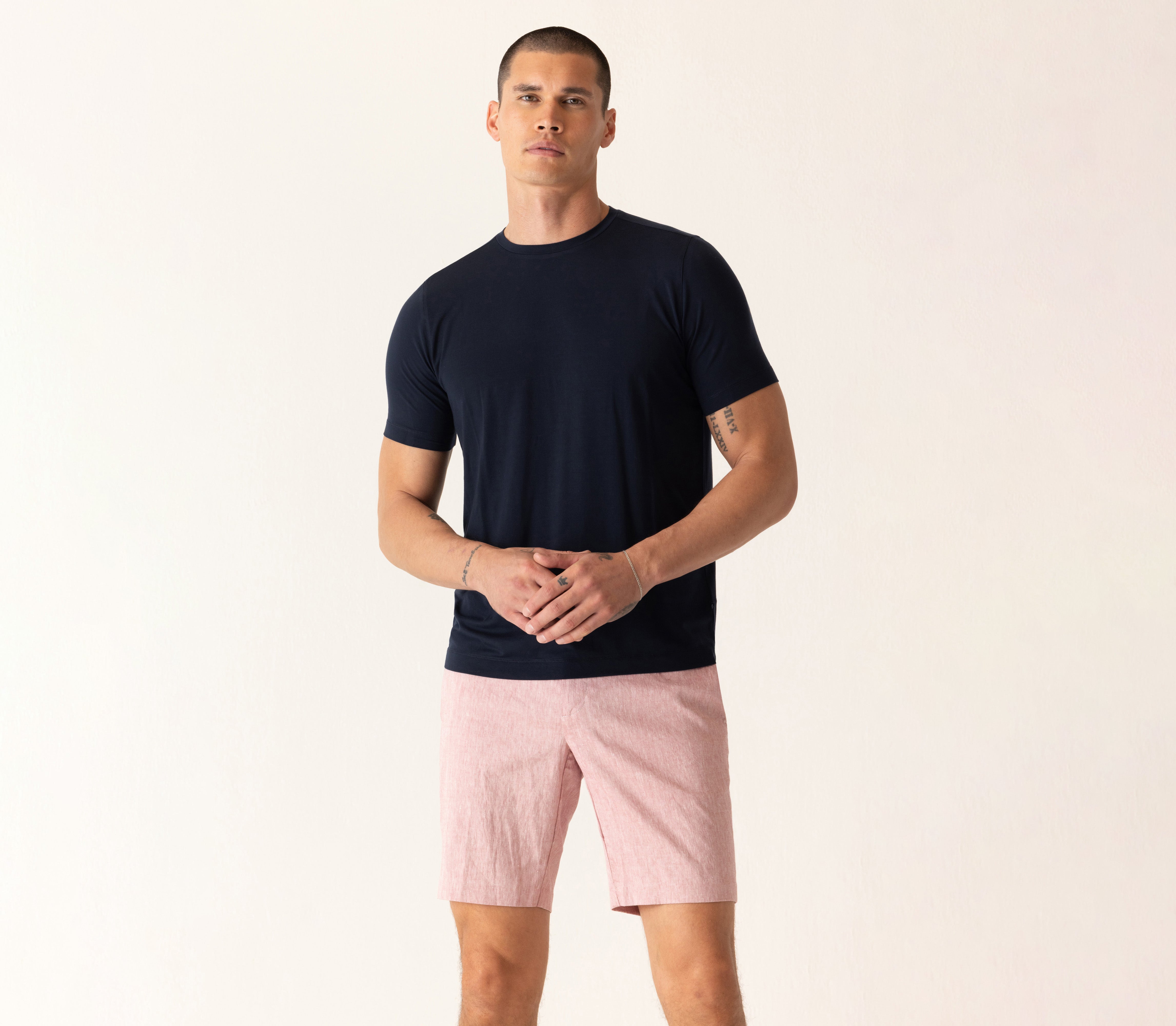 Short Sleeve Modern Crew T-Shirt In Soft Techno Jersey