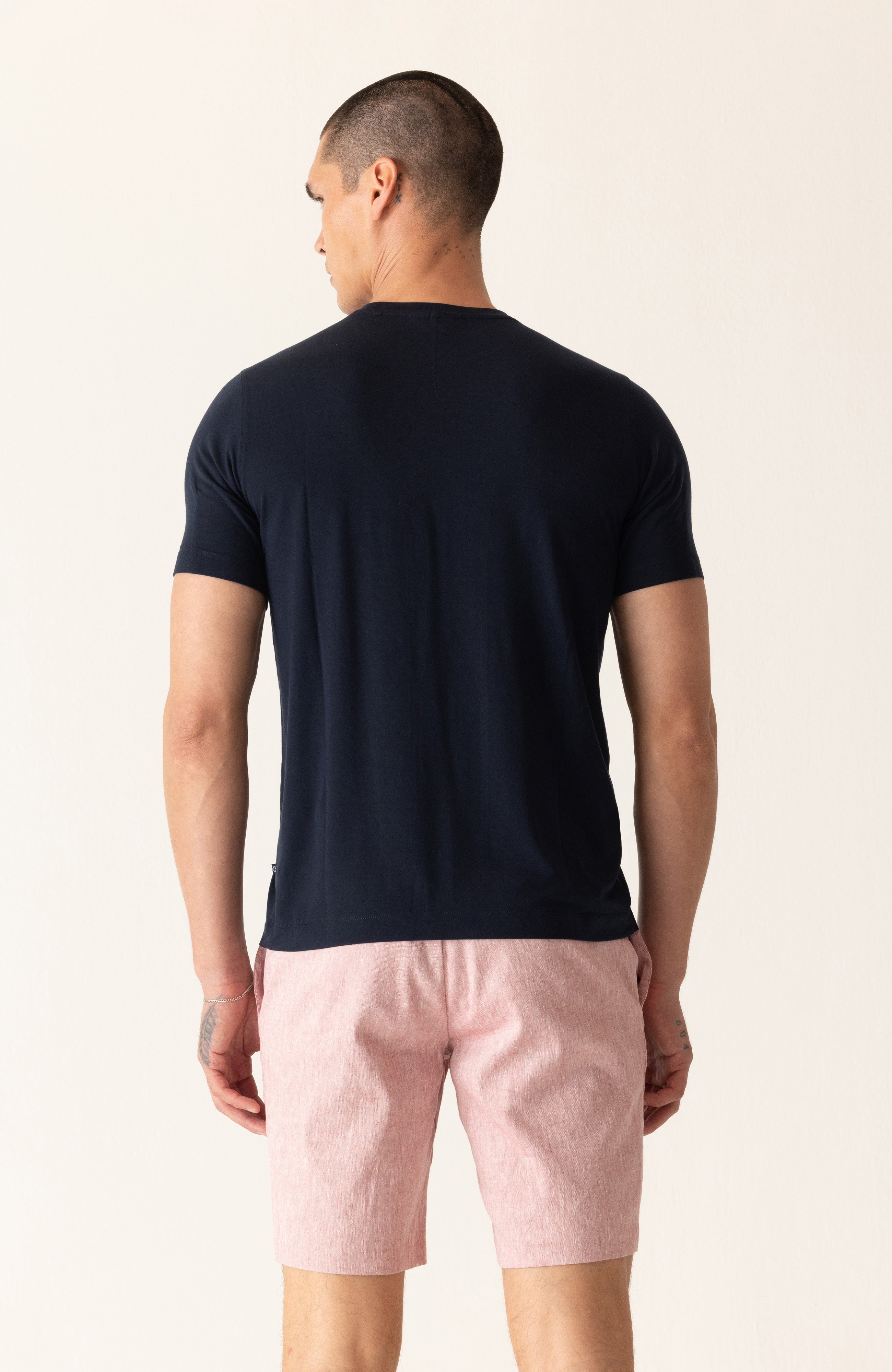 Short Sleeve Modern Crew T-Shirt In Soft Techno Jersey Hover