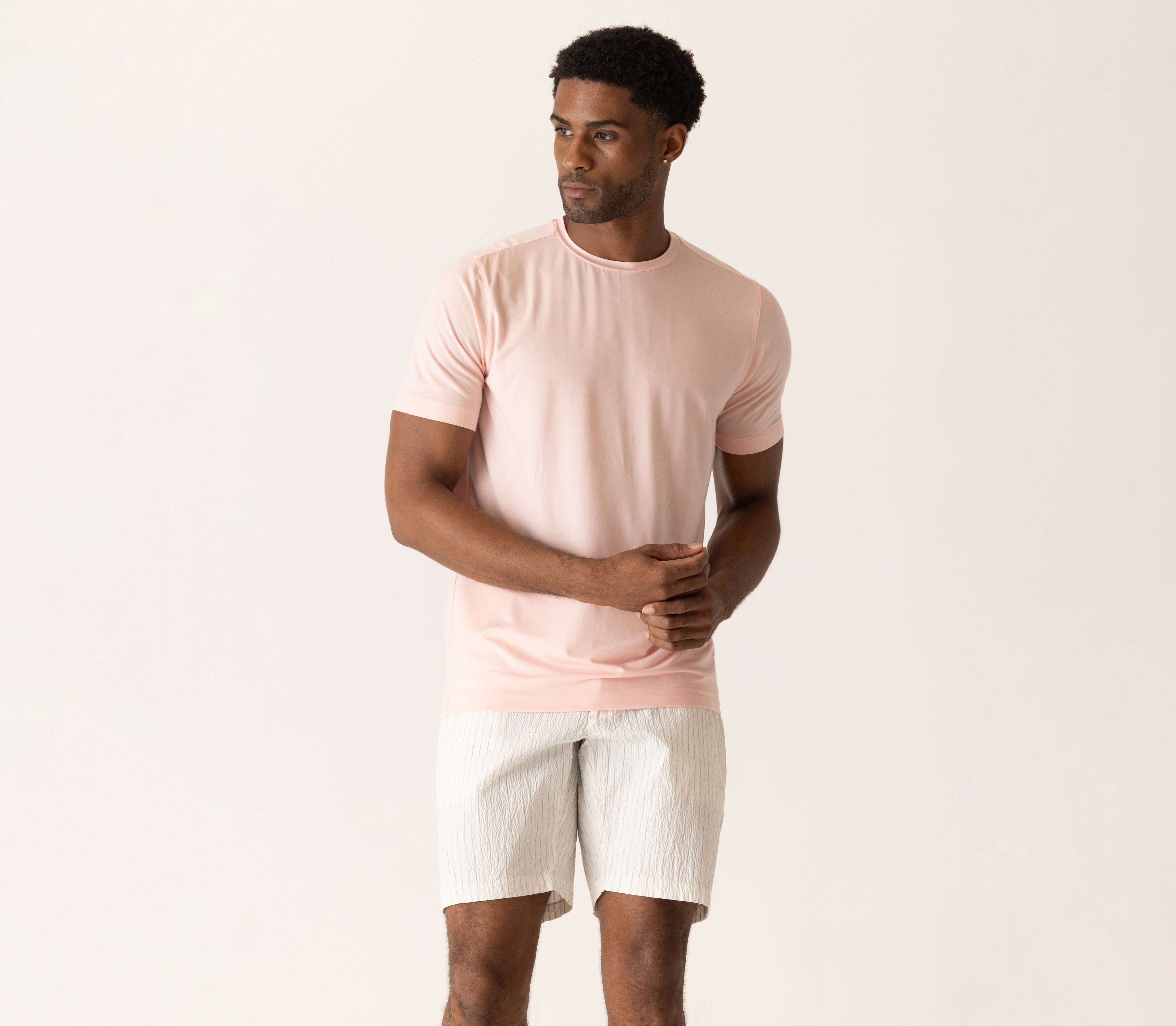 Short Sleeve Modern Crew T-Shirt In Soft Techno Jersey