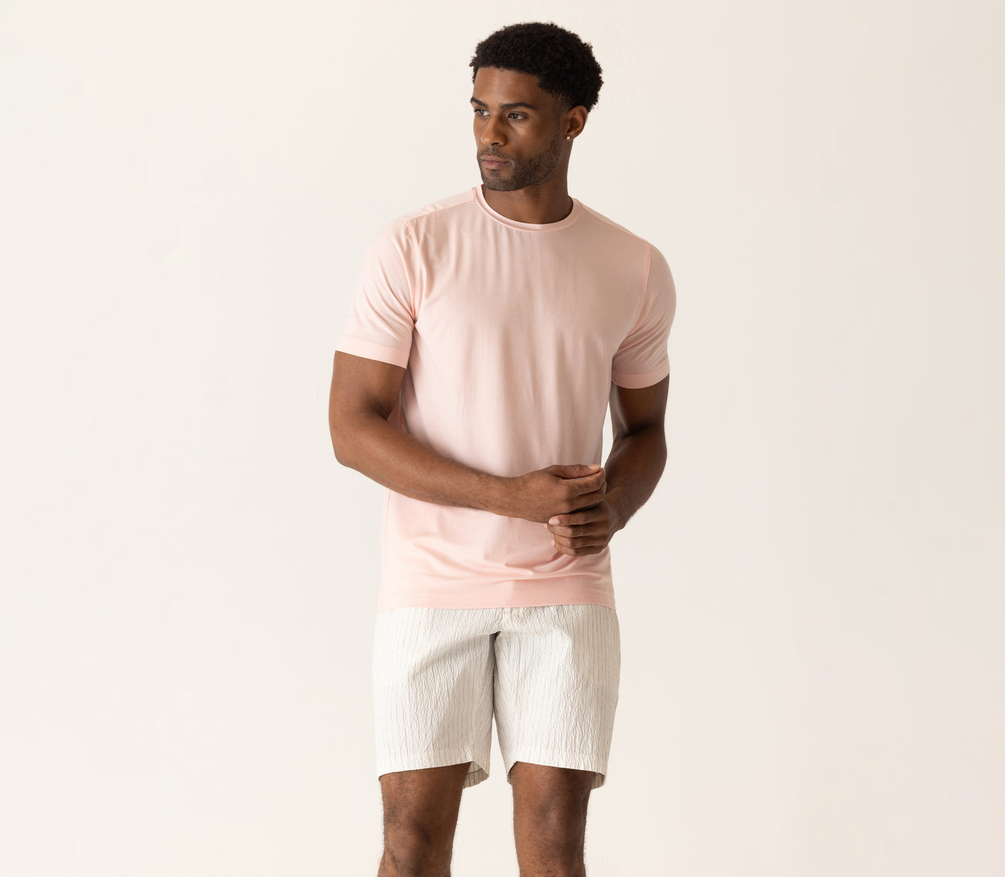 Short Sleeve Modern Crew T-Shirt In Soft Techno Jersey