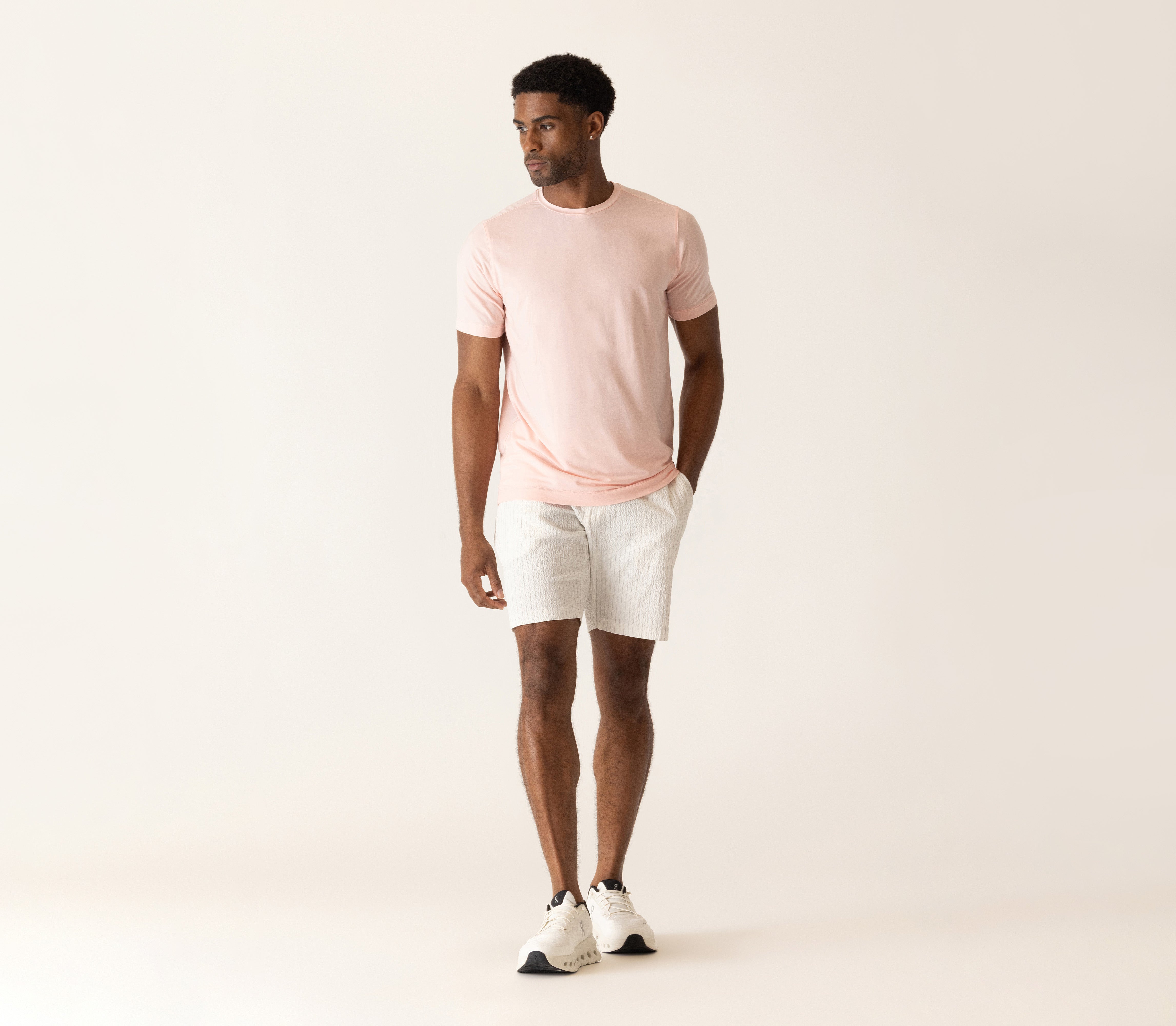 Short Sleeve Modern Crew T-Shirt In Soft Techno Jersey