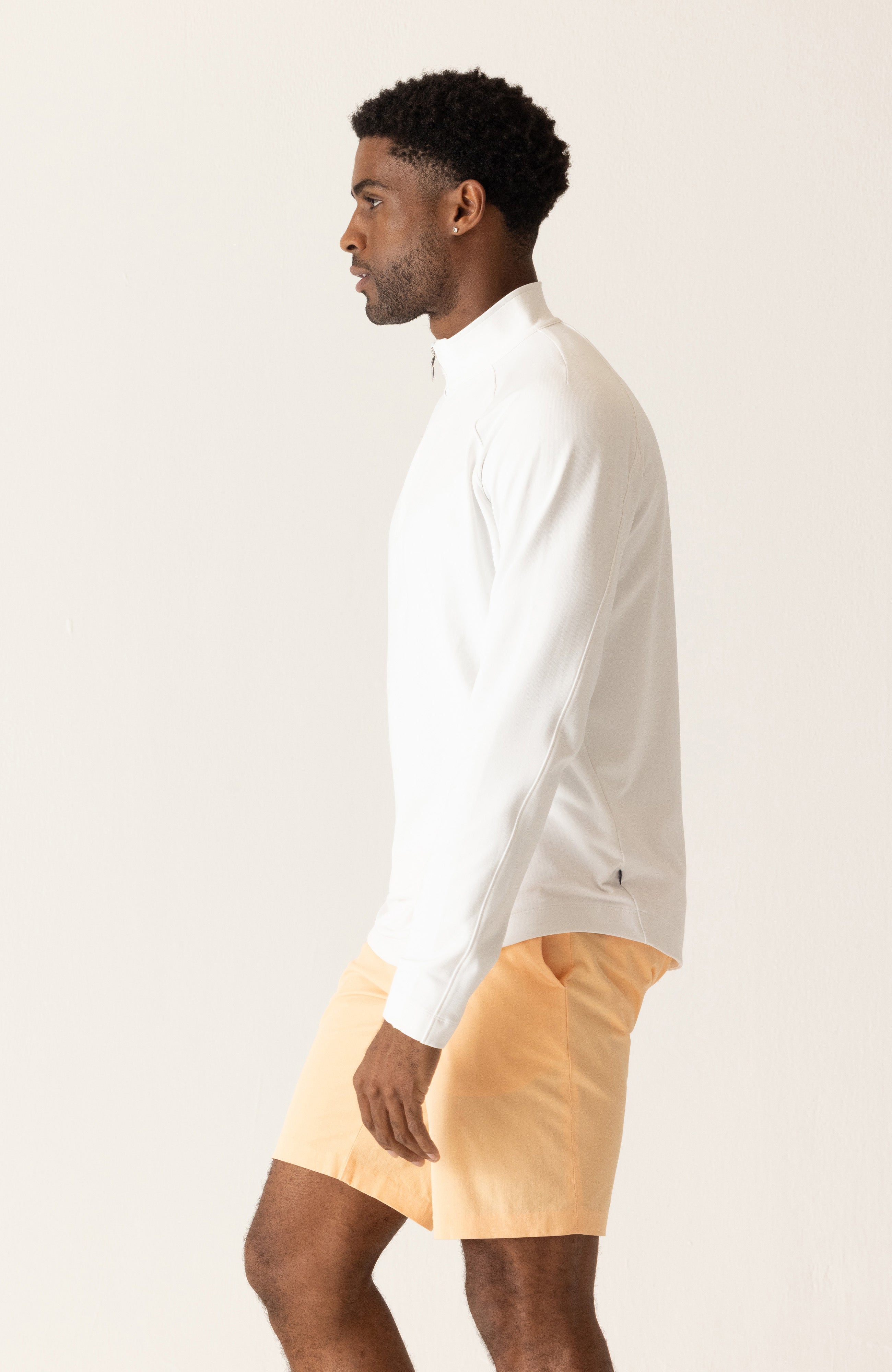 Long Sleeve 1/4 Zip In Techno Microlight French Terry Hover