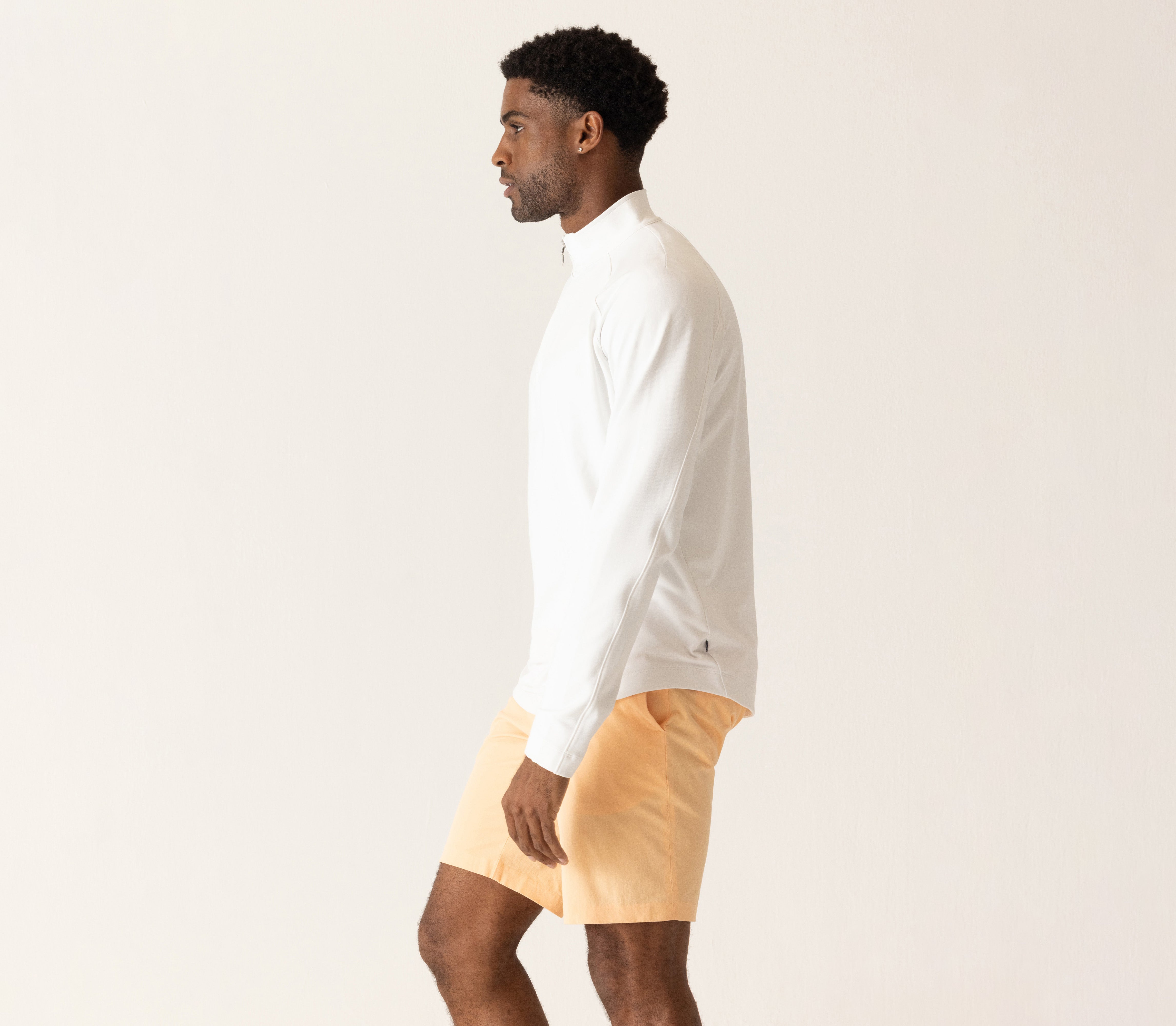 Long Sleeve 1/4 Zip In Techno Microlight French Terry