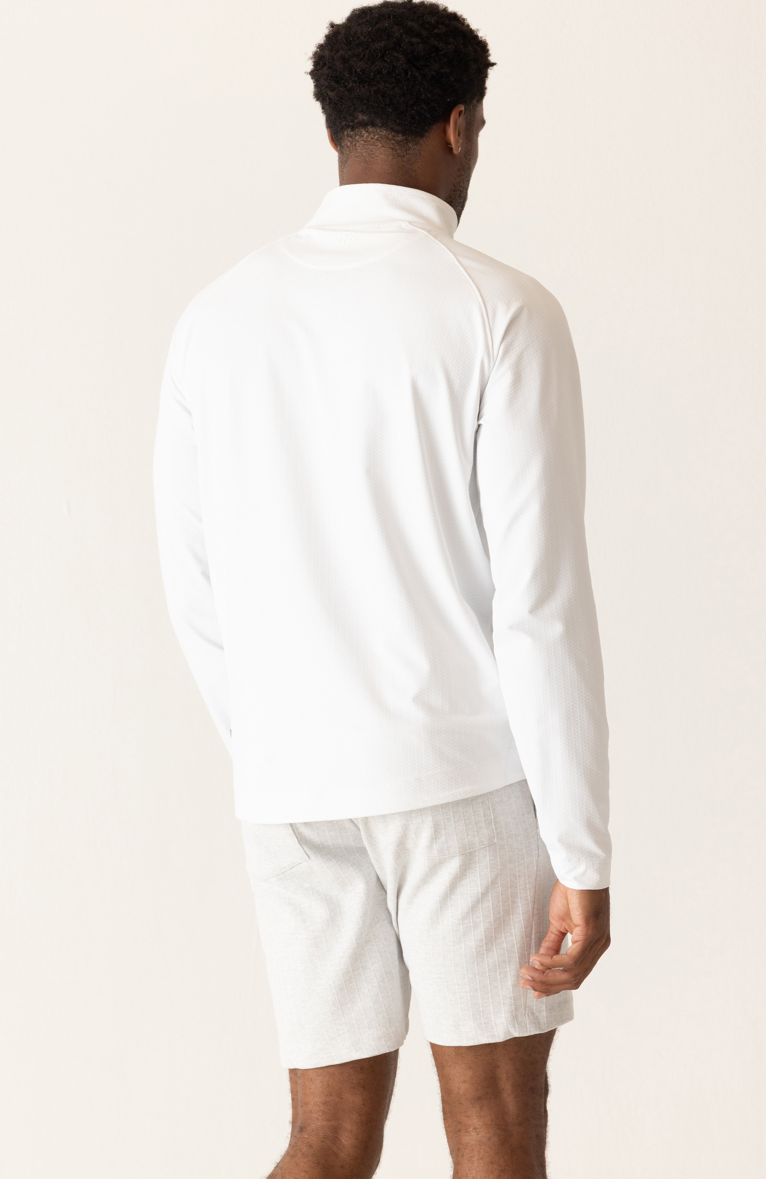 Long Sleeve 1/4 Zip In Links Jacquard Warp Knit Hover