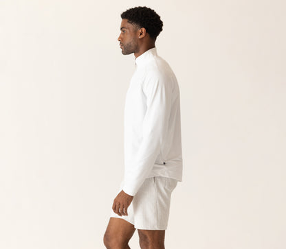 Long Sleeve 1/4 Zip In Links Jacquard Warp Knit