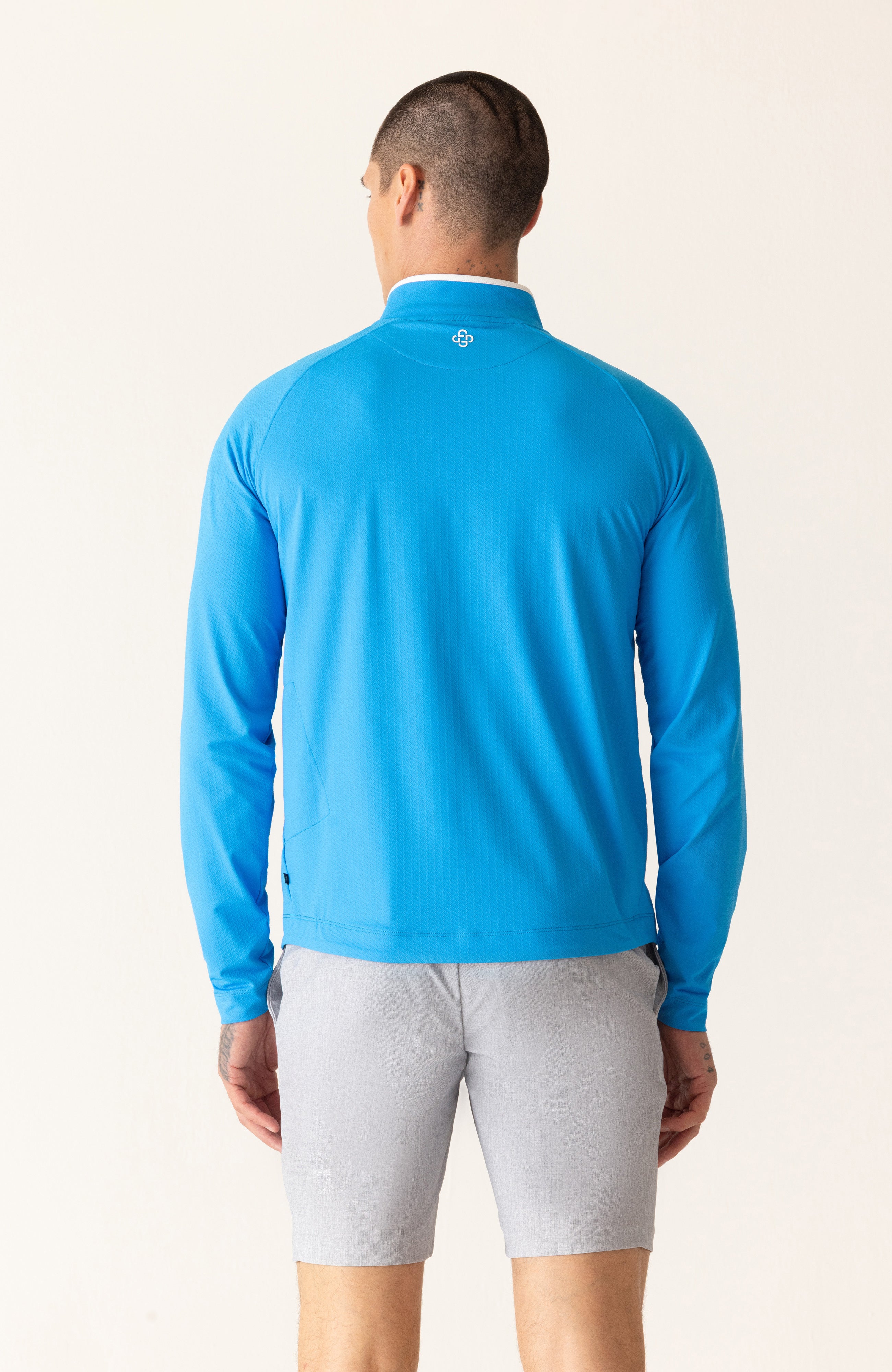 Long Sleeve 1/4 Zip In Links Jacquard Warp Knit Hover
