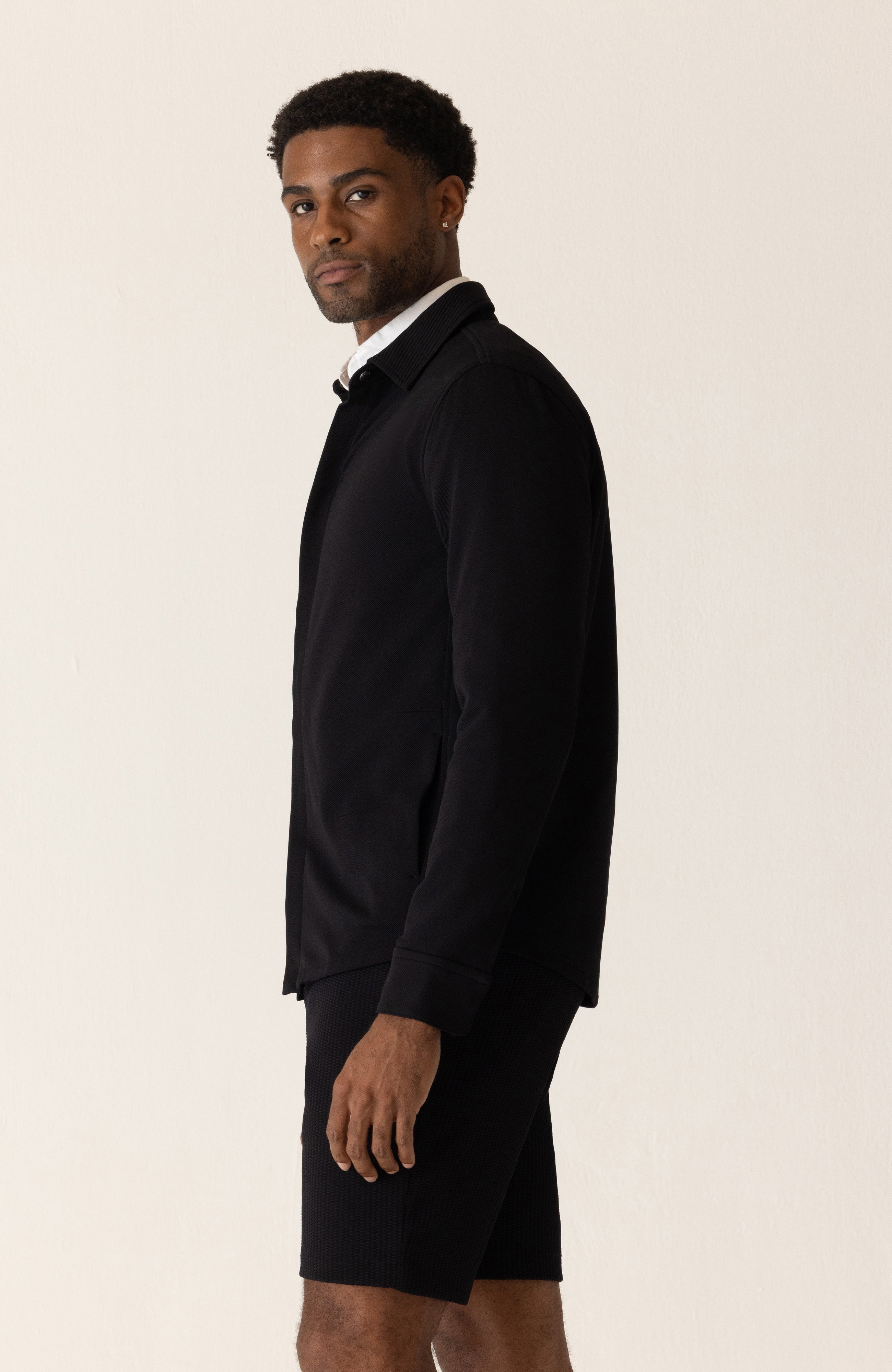 Long Sleeve Getaway Shirt Jacket In Twilight Twill Jersey Hover