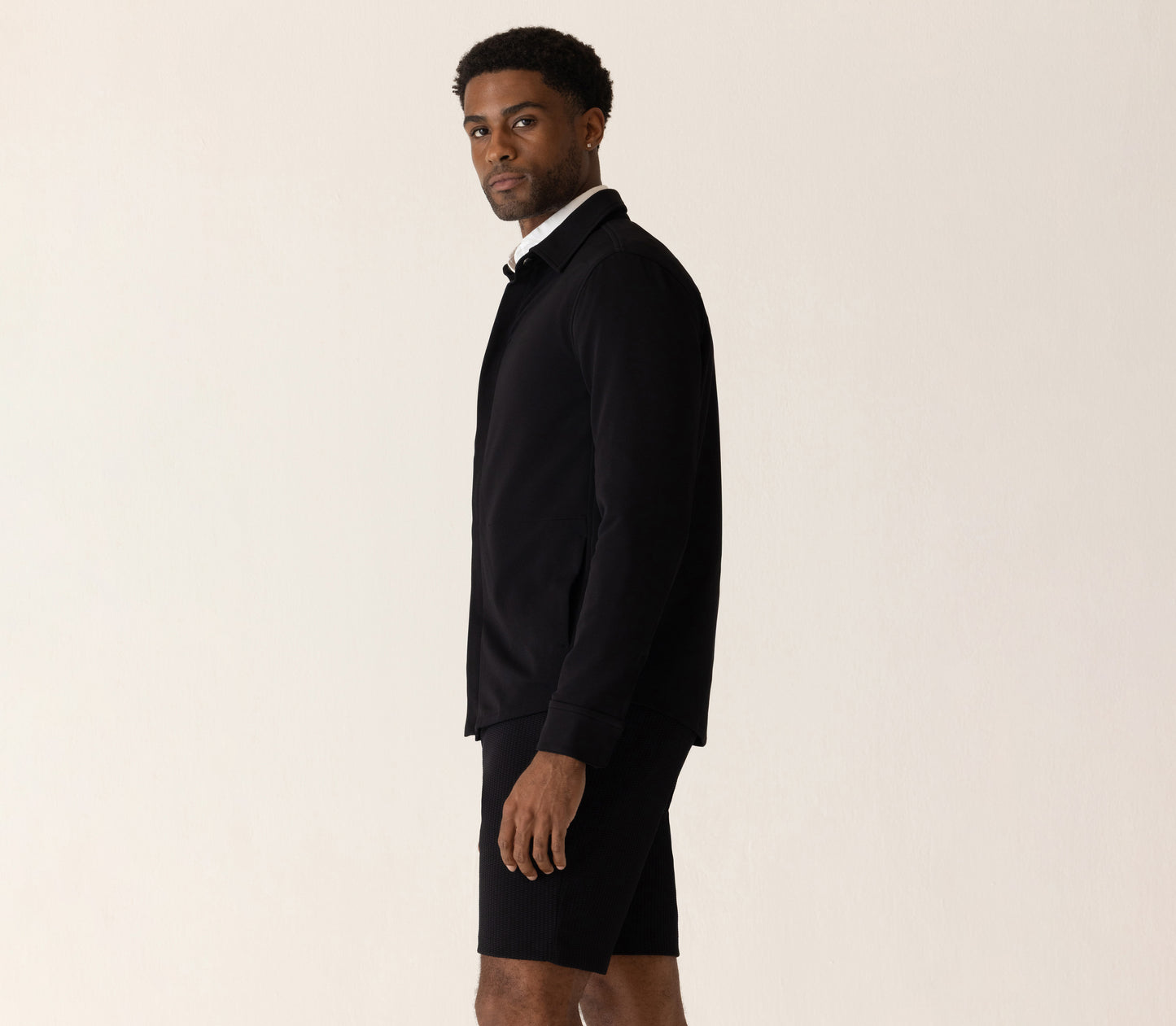 Long Sleeve Getaway Shirt Jacket In Twilight Twill Jersey