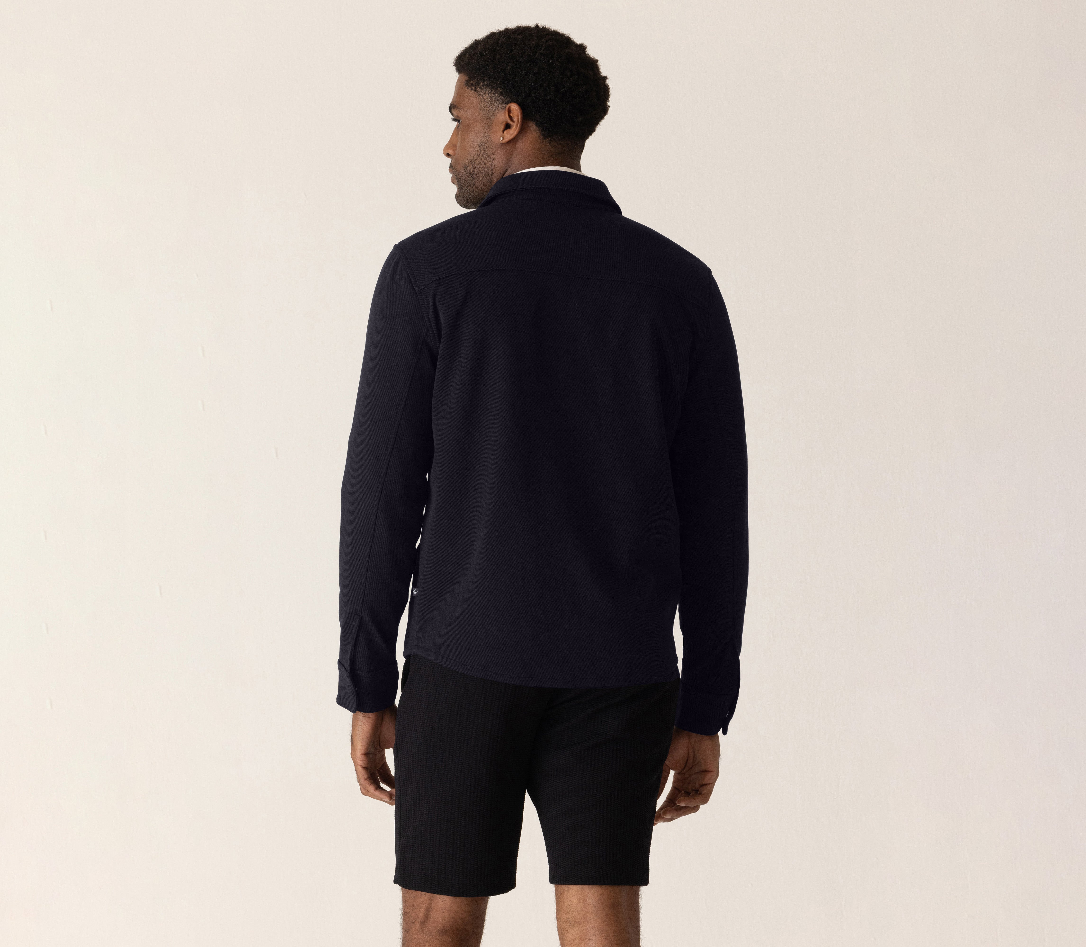 Long Sleeve Getaway Shirt Jacket In Twilight Twill Jersey