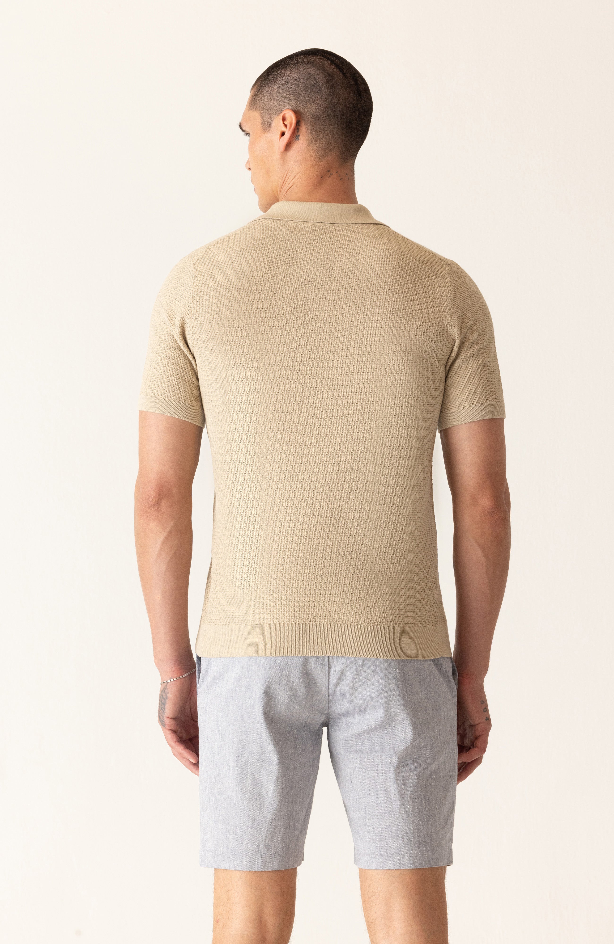 Short Sleeve Modern Knitwear Polo In Fashioned Forma Organic Stretch Cotton Hover