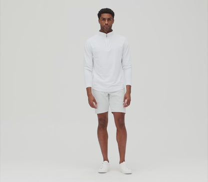 Long Sleeve 1/4 Zip In Links Jacquard Warp Knit